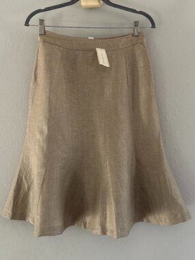 Forth & Towne Linen A-Line Skirt | Beige | NWT | Classic Flowy